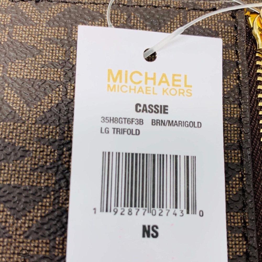 Michael Kors Cassie Large trifold Wallet brown new - Picture 5 of 6